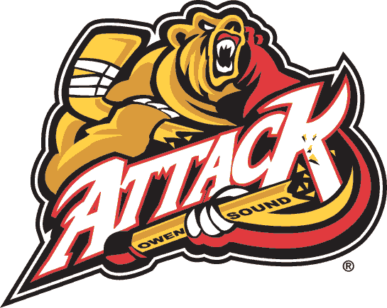 Owen Sound Attack 1999 00-2010 11 Primary Logo vinyl decal